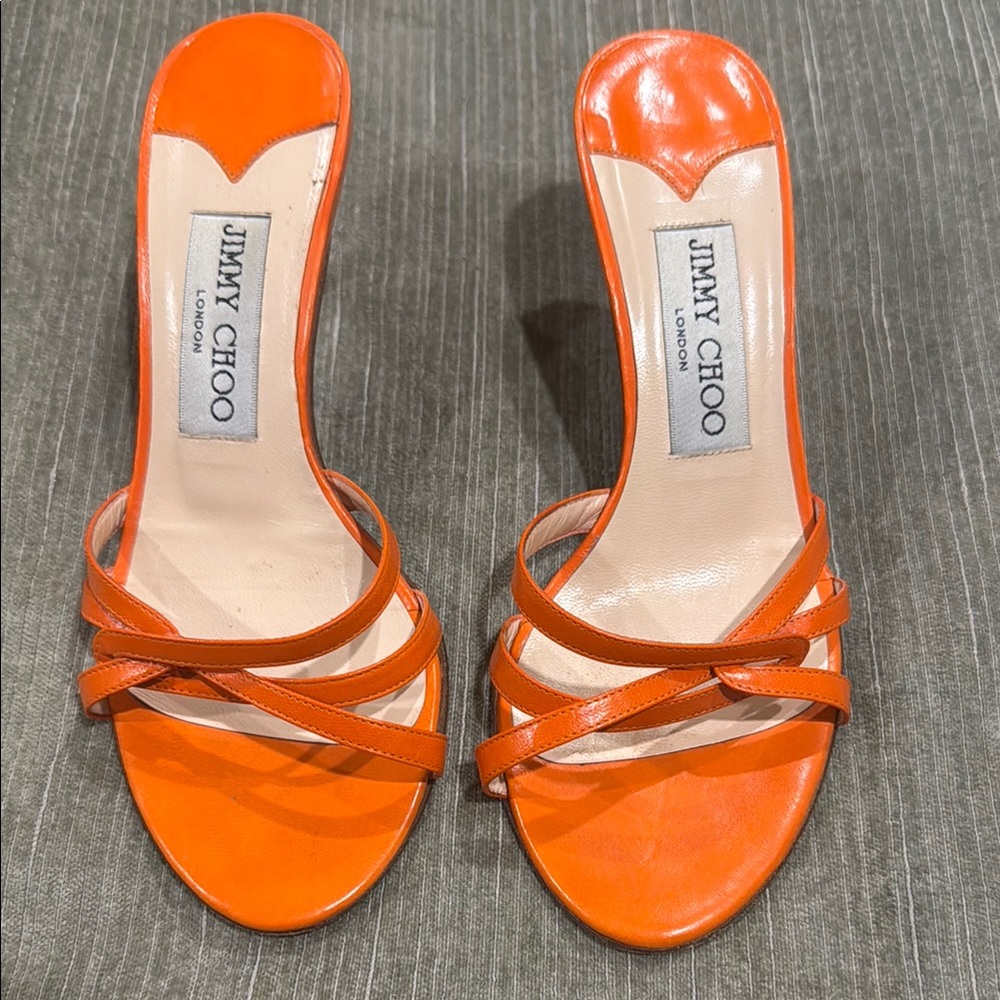 Jimmy Choo Strappy Orange Heels